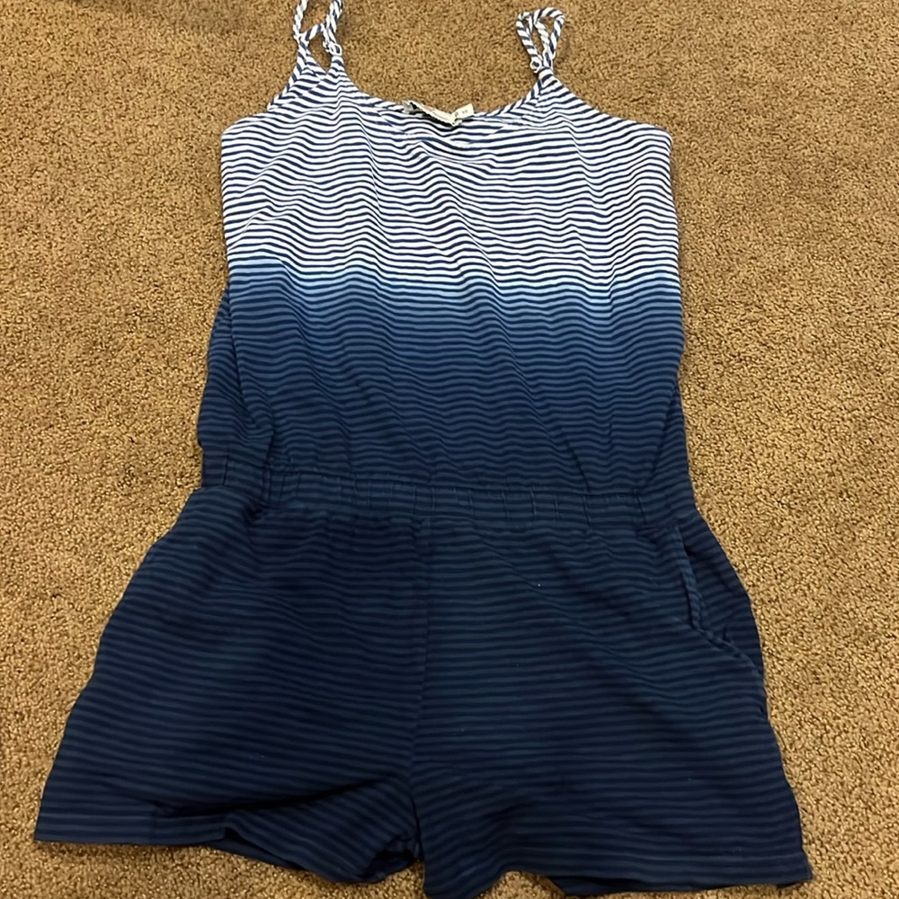 VINEYARD VINES ROMPER | xs striped‎ blue white ombre